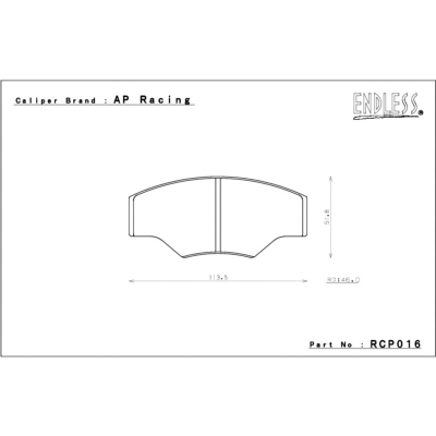 ENDLESS ARRIERE RCP016_SD-ME20 ép 16mm ETRIER AP RACING (Trackday, Clubsport)