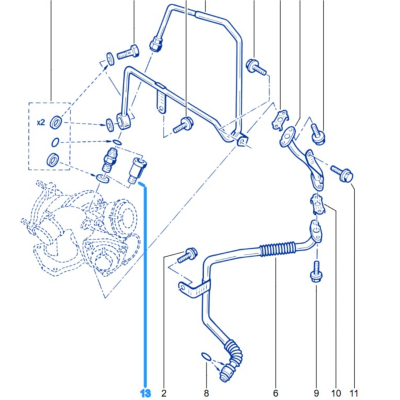 RACCORD ALIMENTATION HUILE TURBO Pour Mégane 2&3RS