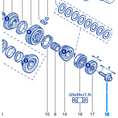 VIS FIXATION PIGNON ARBRE SECONDAIRE Pour Clio 2RS