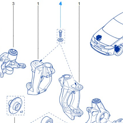 VIS + RONDELLE FIXATION ENTRETOISE INFERIEURE DE PIVOT pour Mégane 2RS