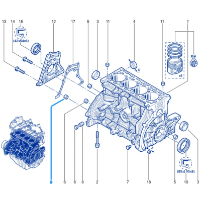 BAGUE DE CENTRAGE BLOC F4R ET CARTER ALU COTE DISTRI