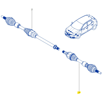 CARDAN AVANT GAUCHE ORIGINE RENAULT pour Megane 4RS