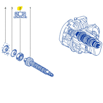 ROULEMENT ARBRE SECONDAIRE Pour Clio 2RS